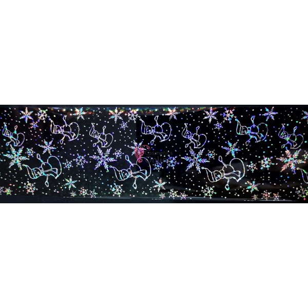 Folii de transfer cu modele de Craciun Negre Holografice F179